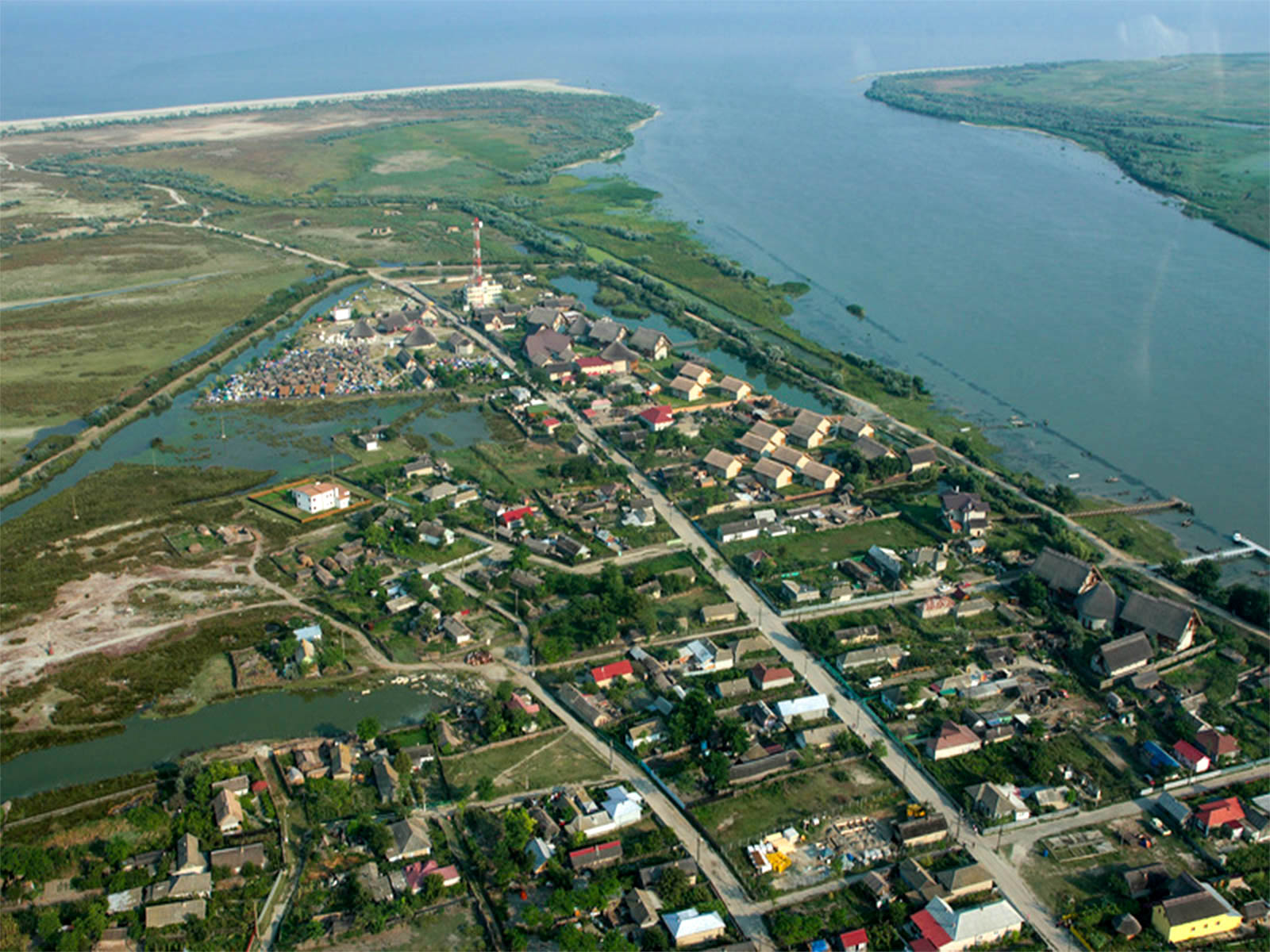 Comuna Sfântu Gheorghe, Brațul Sfăntu Gheorghe, Marea Neagra, Plaja Sfântu Gheorghe, perspectiva aeriană.